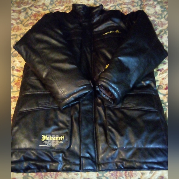 MAKAVELI BRANDED (TUPAC) Signature Series Hooded Faux Leather Coat Men's M Brown - Picture 2 of 13